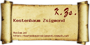 Kestenbaum Zsigmond névjegykártya