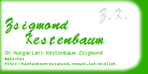 zsigmond kestenbaum business card
